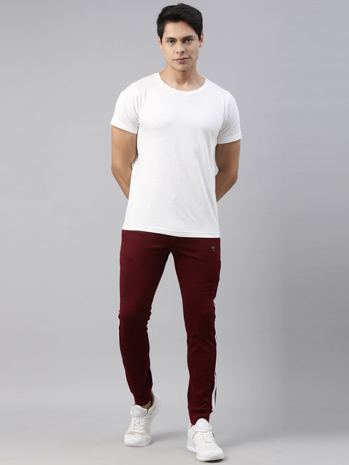 Burgundy Solid Track Pant